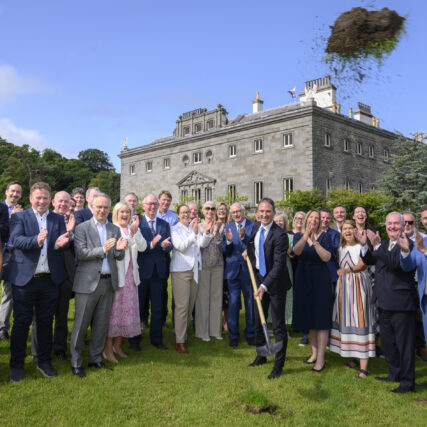 Minister Alan Dillon TD turns the first sod to mark the start of the €65.5 million Westport Estate redevelopment at Westport House, County Mayo.